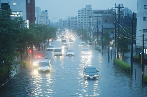 冠水時の無理な走行は車の寿命を縮めてしまう危険な行為