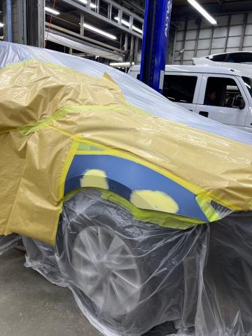 【印西　我孫子　成田　白井　鎌ヶ谷　八千代　栄町　の点検・整備はオートランナーへ！】フォルクスワーゲン　フロントバンパー+フロントフェンダー修理　ゴルフ　板金・外装補修