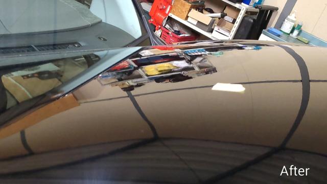 トヨタ シエンタのボンネットのへこみのデントリペア