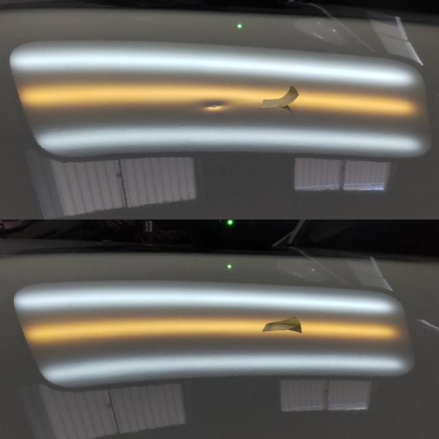 ホンダ ヴェゼルのボンネットのへこみのデントリペア