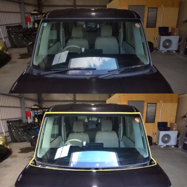 スズキ スペーシアのフロントガラス交換