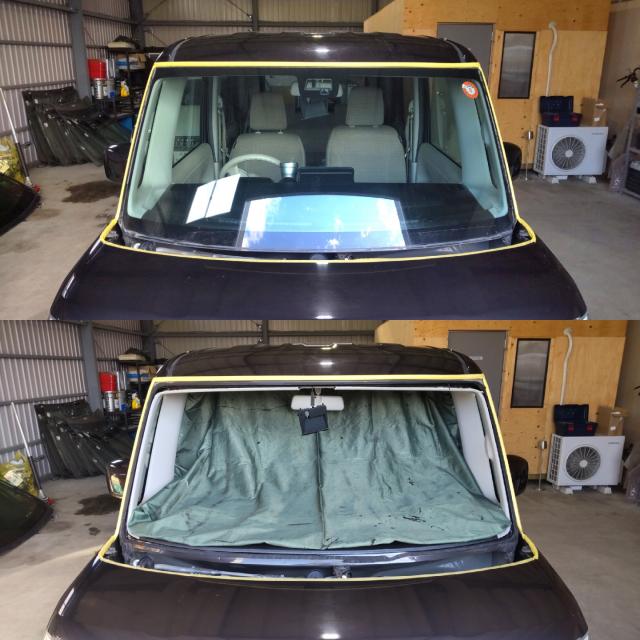 スズキ スペーシアのフロントガラス交換