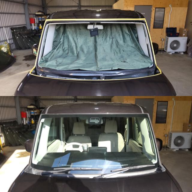 スズキ スペーシアのフロントガラス交換