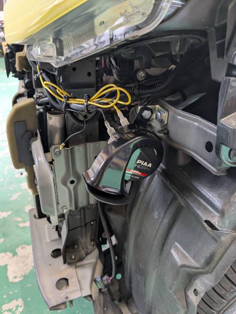 ダイハツ　タント　持ち込みホーン取り付け　パーツ持込取り付け大歓迎　・車検【車検後に令和7年度産の新米みずかがみ5Kｇプレゼントしております】・板金、ボディコーティング受付中　滋賀県　近江八幡市　野洲市　草津市　東近江市　大津市