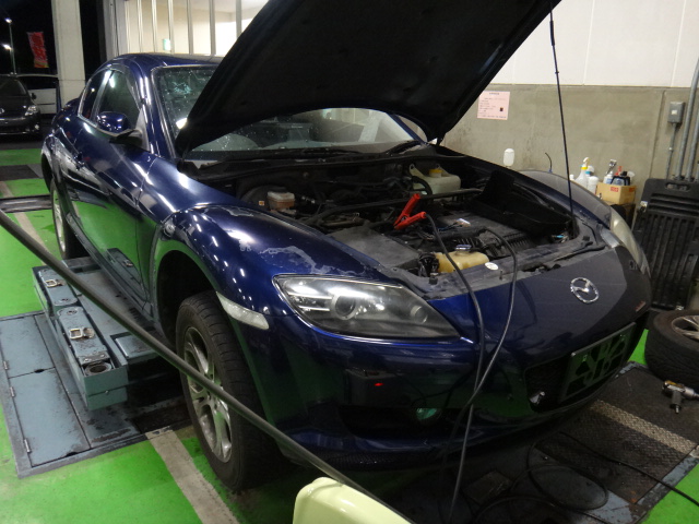 マツダ　RX-8　エンジン不動　点検修理　