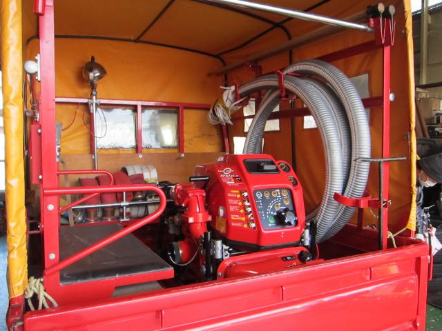 地元の消防団が使っている消防車の整備です！