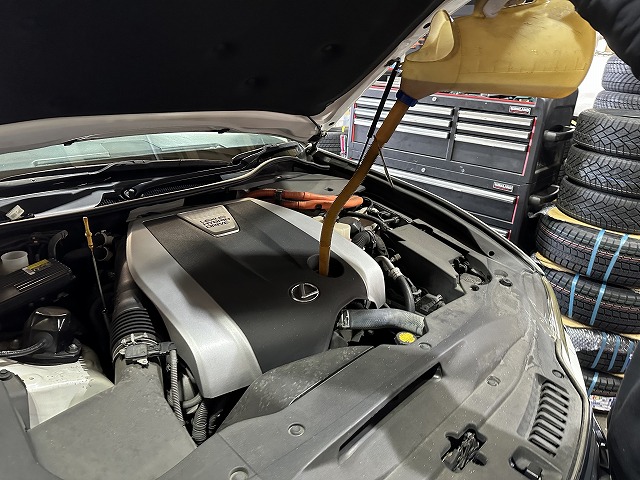 滋賀オートライフハノ　レクサス「GS450ｈ」(GWL10)の車検＆整備とオイル交換